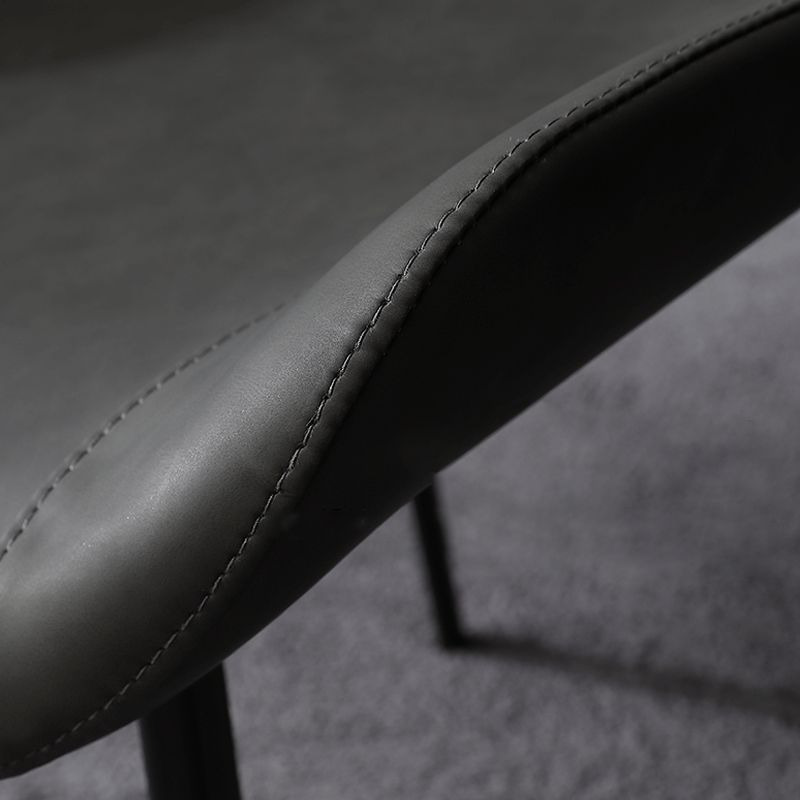 Silla auxiliar de cuero moderna para restaurante, silla de comedor con respaldo sólido y acabado mate (juego de 2)