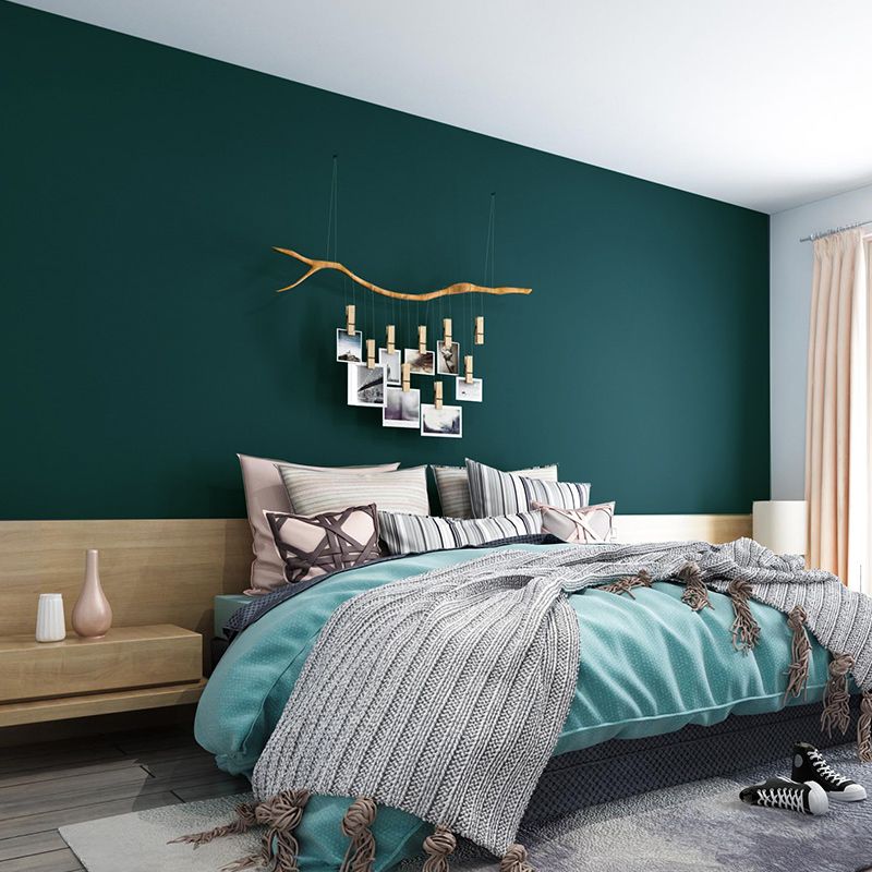 Minimalist Style Wallpaper Roll Pastel Color Plain Wall Covering, 33' L x 20.5" W