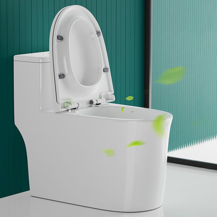 Traditional One Piece Toilet Floor Mounted White Toilet Bowl for Washroom