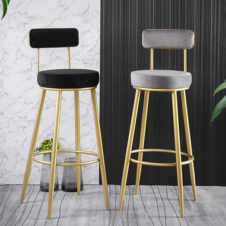 Scandinavian Round Low Back Barstools Upholstered Bar Stools