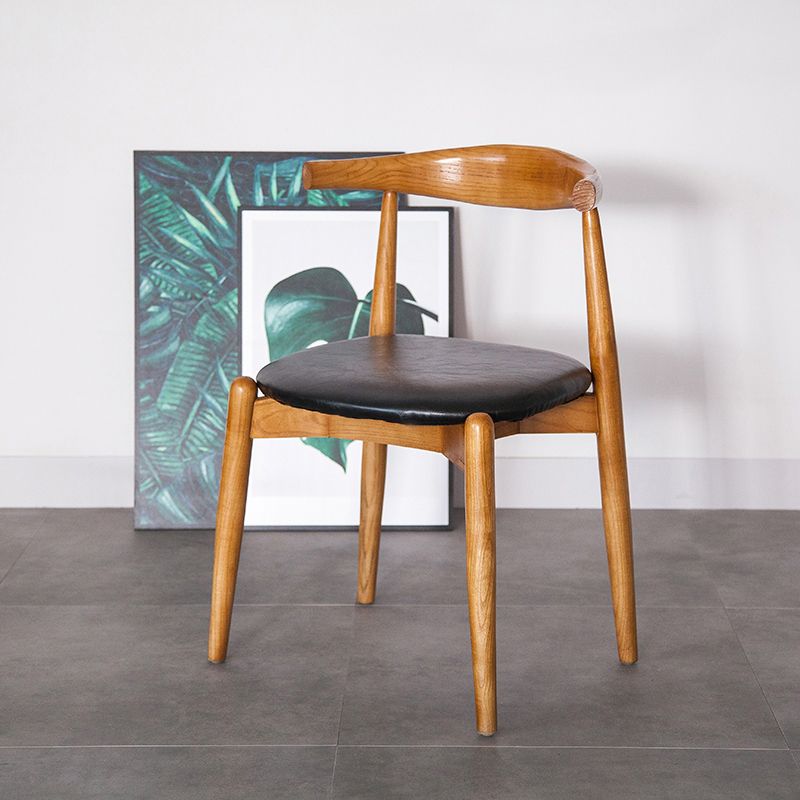 Solid Wood Dining Table Set 1/5 Pcs Industrial Dining Table with Cow Horn Chairs