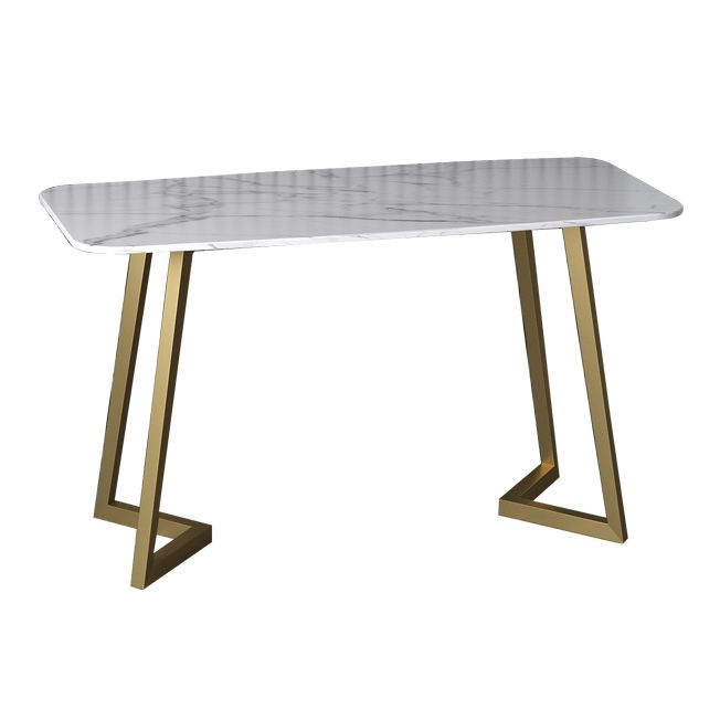 Traditional Luxury Round Dining Room Table White Marble Table with Gold Metal Base