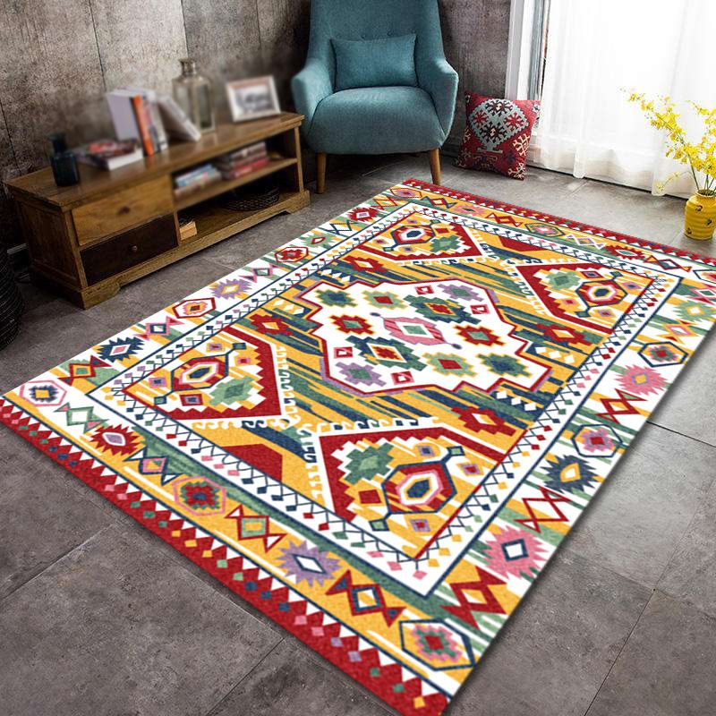 Distintiva alfombra americana de interior colorida alfombra lavable de alfombra de clasicismo tribal para sala de estar