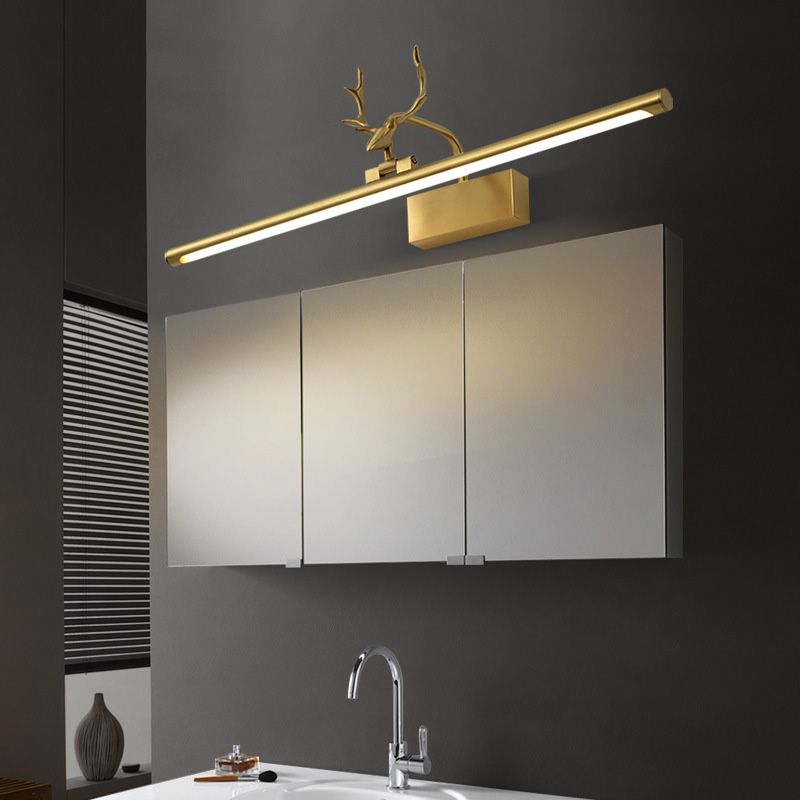 Kopergouden LED -wandwandeling in moderne creatieve stijl acryl lineair wandlicht met gewei decoratie
