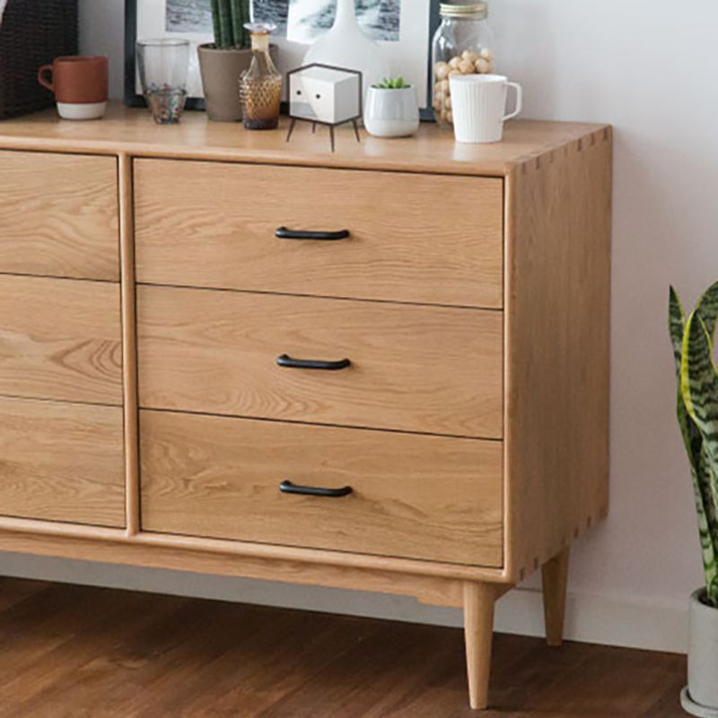 Modern Chest Rectangle Solid Wood 9 - Drawer Straight Legs Accent Chest
