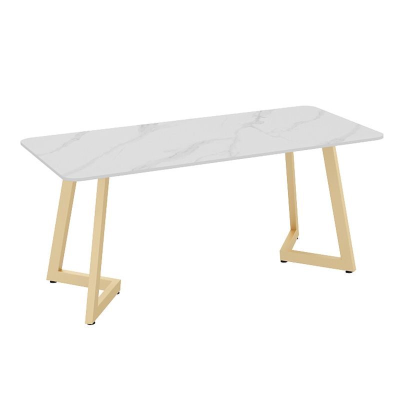 Traditional Luxury Style Dining Table White Sintered Stone Table for Dining Room