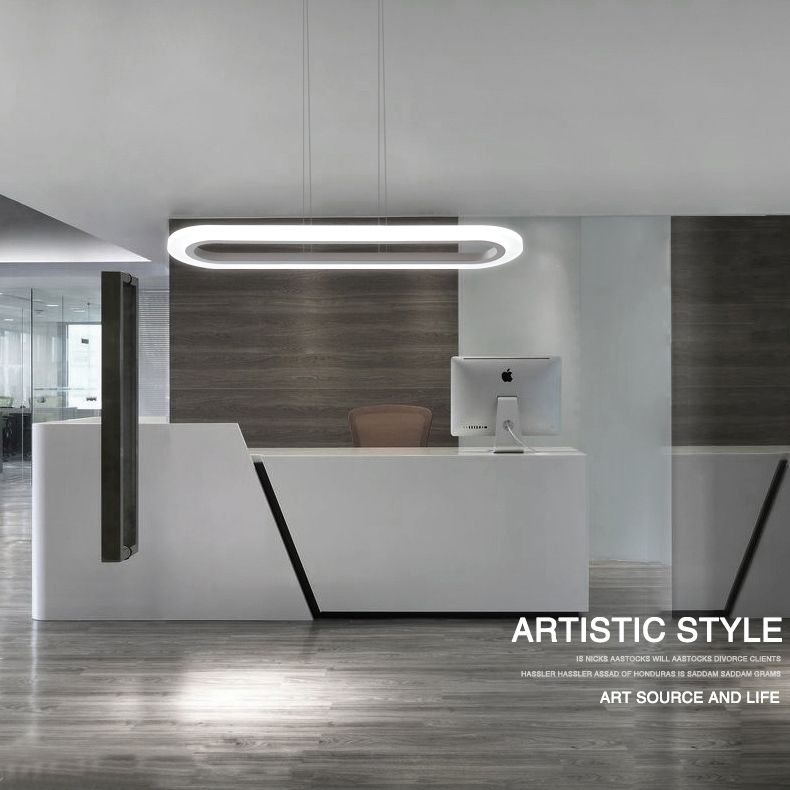 Nouveau éclairage de lustre linéaire en aluminium blanc moderne pour le bureau