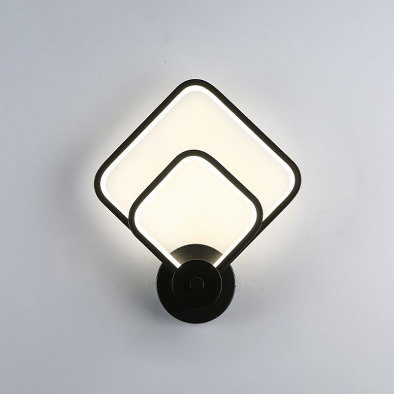 Modernista Doble cuadrado cuadrado LED LED Minimalismo Luz de pared Montada para comedor