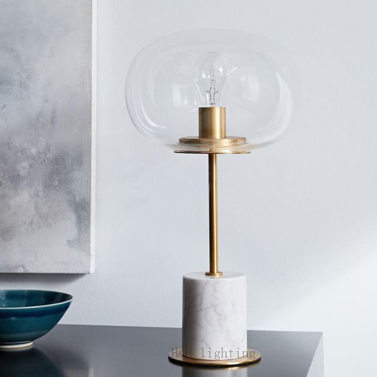 1 lampe de table de nuit géométrique légère lampe de table en verre de style moderne