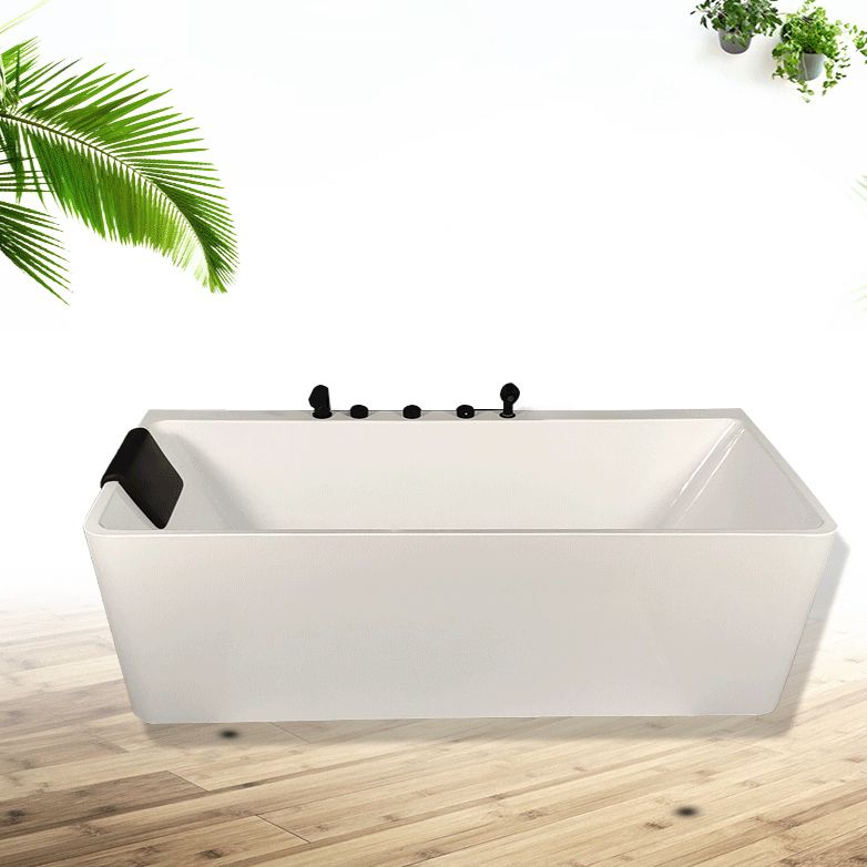 Back to Wall Soaking Bathtub Antique Finish Rectangular Modern Tub (Board not Included)