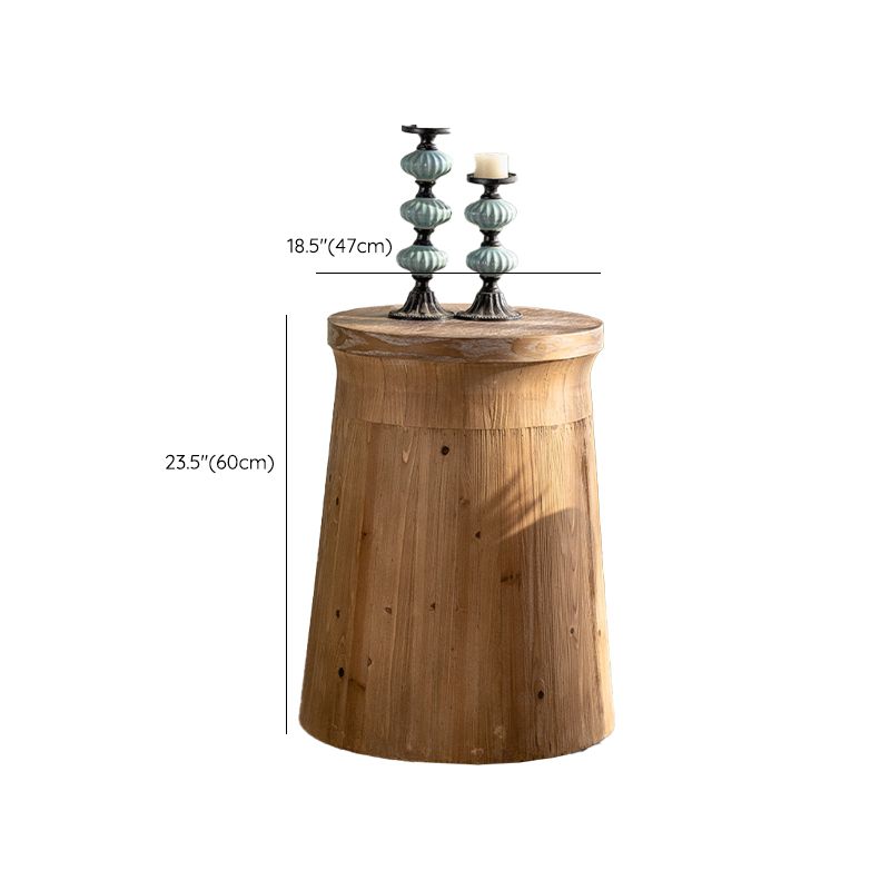 Rustic Geometric Accent Side Table Wooden Side End Snack Table