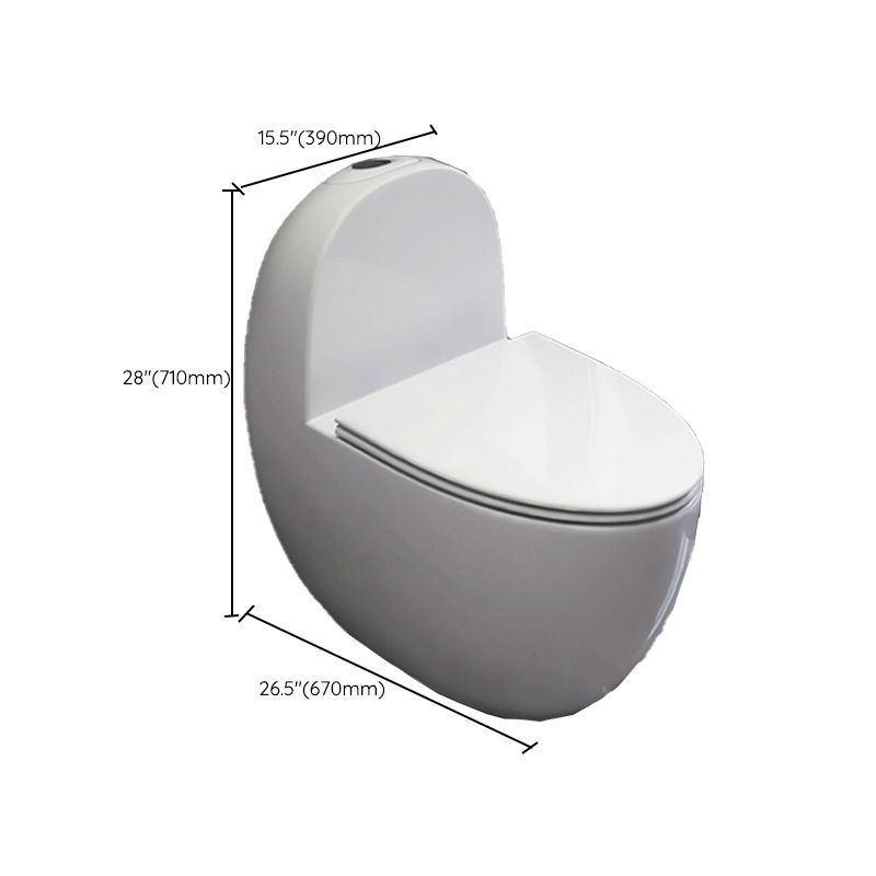 Contemporary Flush Toilet Floor Mounted Siphon Jet Porcelain Urine Toilet
