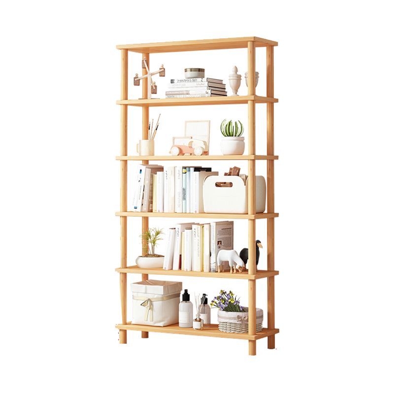 Modern Open Back Standard Bookshelf Wooden Bookcase for Study Room