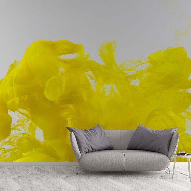 Ink Abstract Contemporary Water Resistant Wall Covering for Sleeping Room