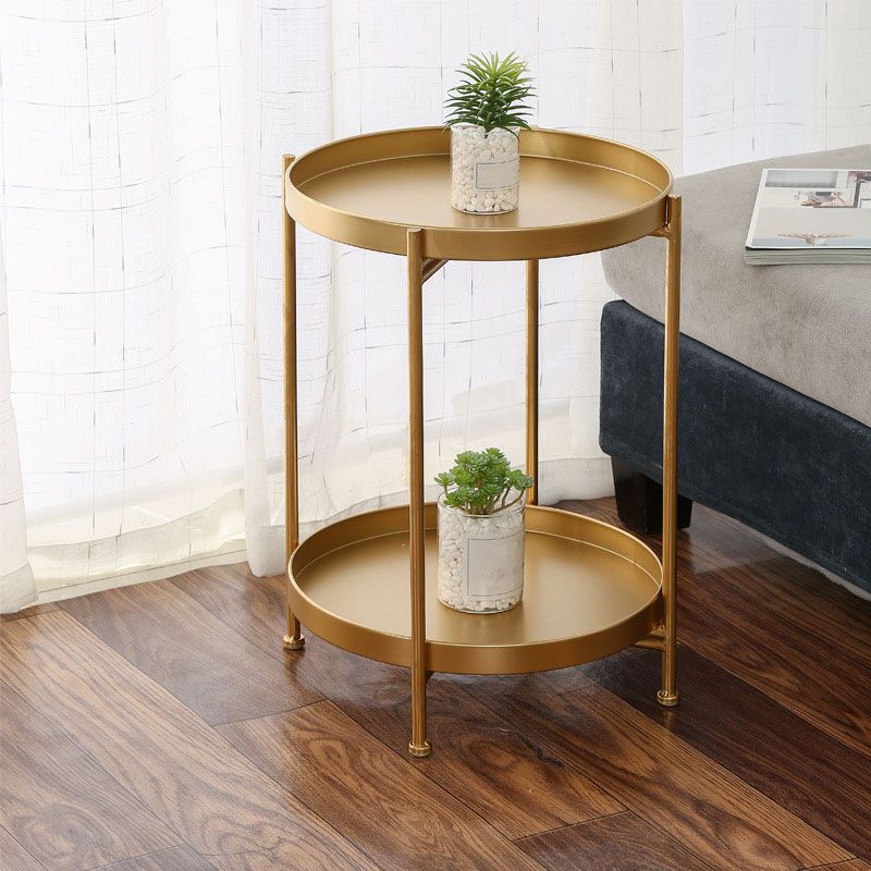 Medieval Modern Style Round Square Metal Table 4 Legs Base Side Table