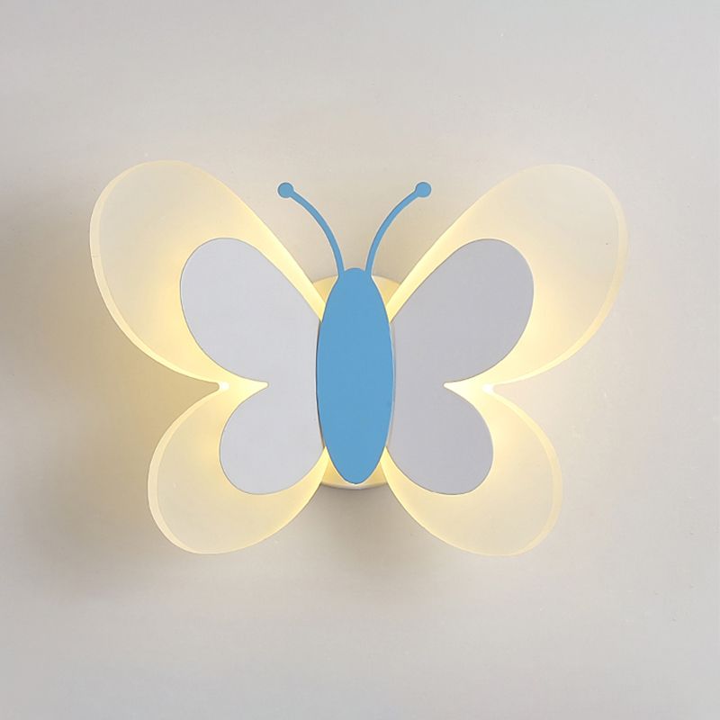 Modern Style Butterfly Shape Wall Sconce Metal 1 Light Wall Light for Bedroom