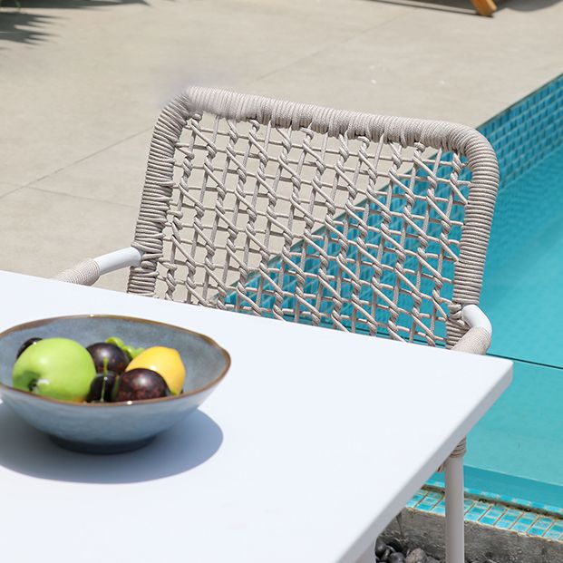 Round White Patio Dining Sets Boho 1/2/3/5/7 Pieces Dining Table Set