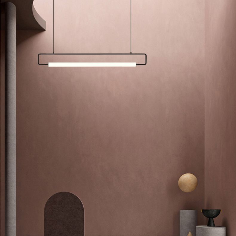 Rectángulo moderno Rectángulo de lámpara de la isla Metal 1- Idea de iluminación de la isla de luz