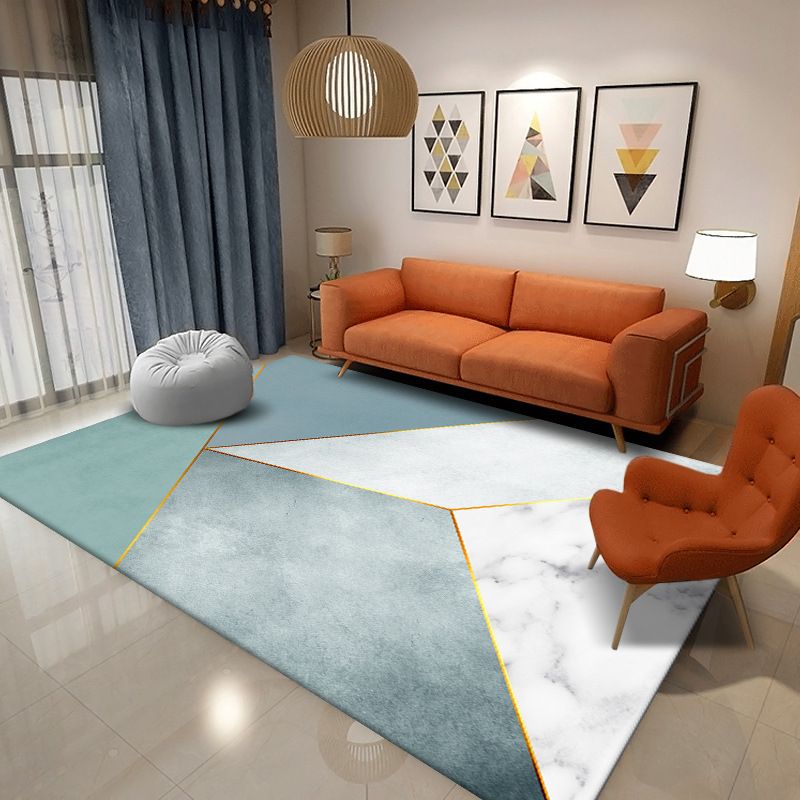 Living Room Indoor Rug Contemporary Abstract Printing Carpet Polyester Washable Area Rug