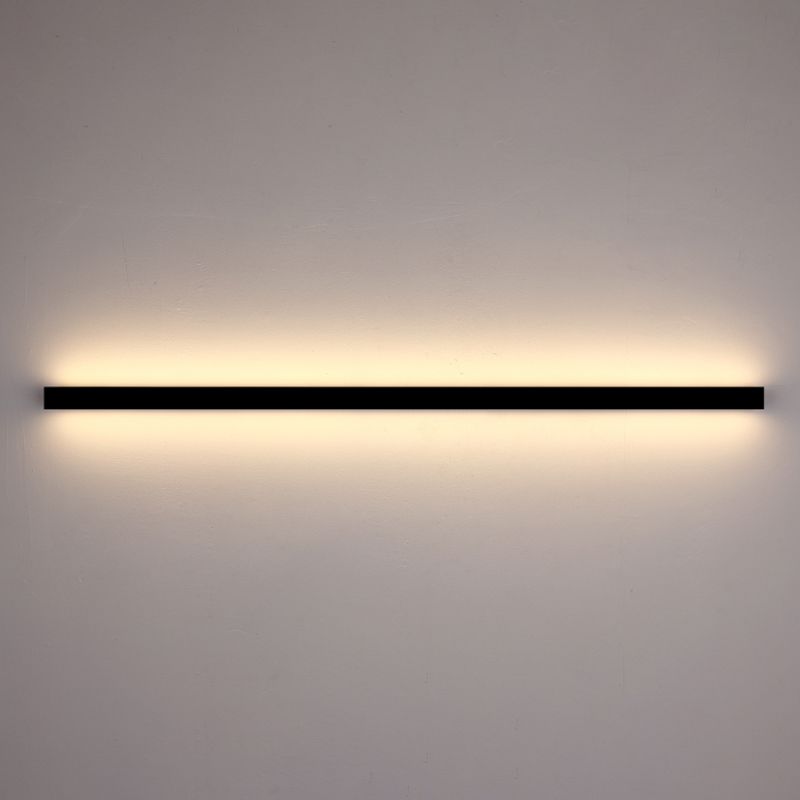 Moderner einfacher Stil Linearer Schatten Wandleuchten Metal 1 Leichte Leuchten im schwarzen Finish