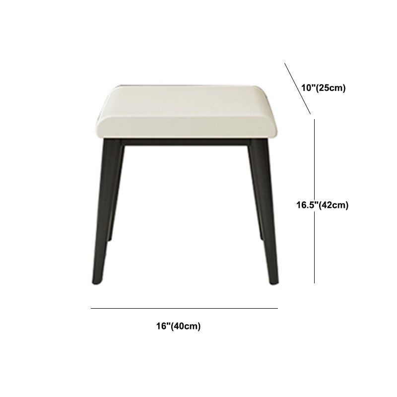 Contemporary White Vanity Table 29.53" H Vanity Set with Stool and Mirror