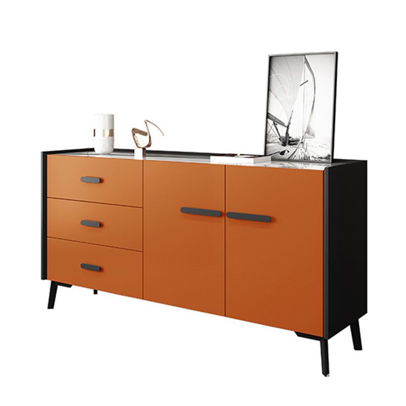 Contemporary Stone Chest Bedroom Horizontal Storage Chest with Drawers