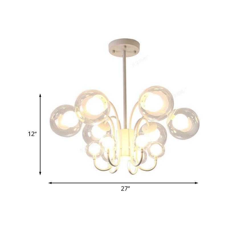 Bulle Bubble Chandelier Pendant Light Contemporain 12 boules en verre transparent plafond de plafond