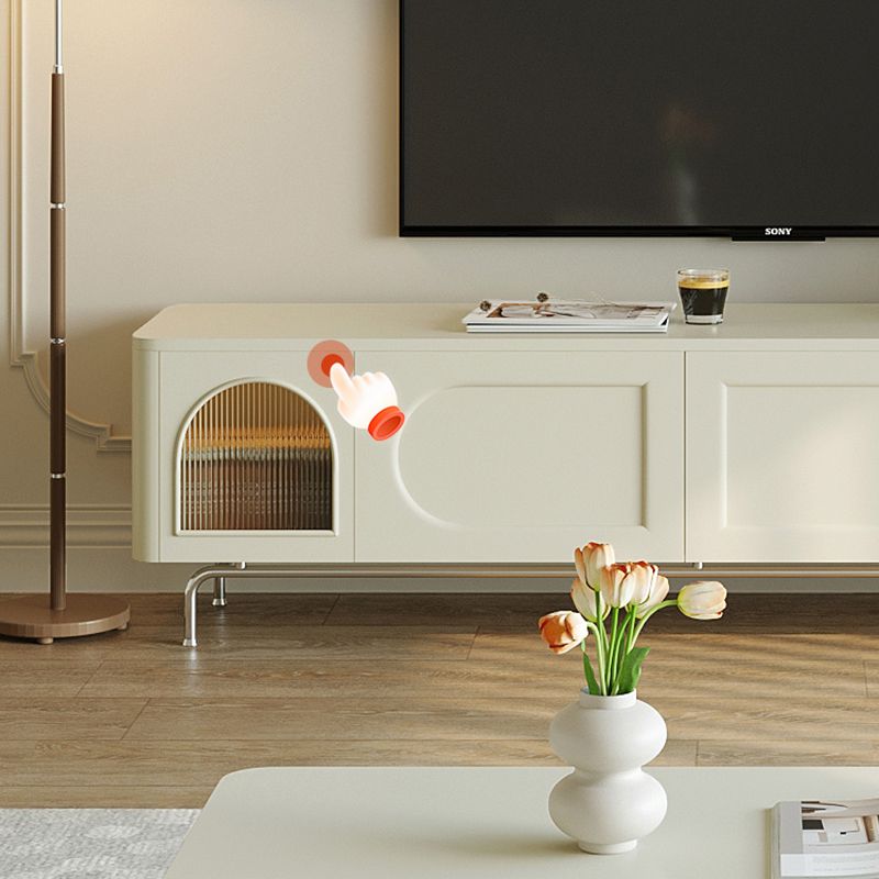 White TV Media Console Modern Media Console TV Stand for Living Room