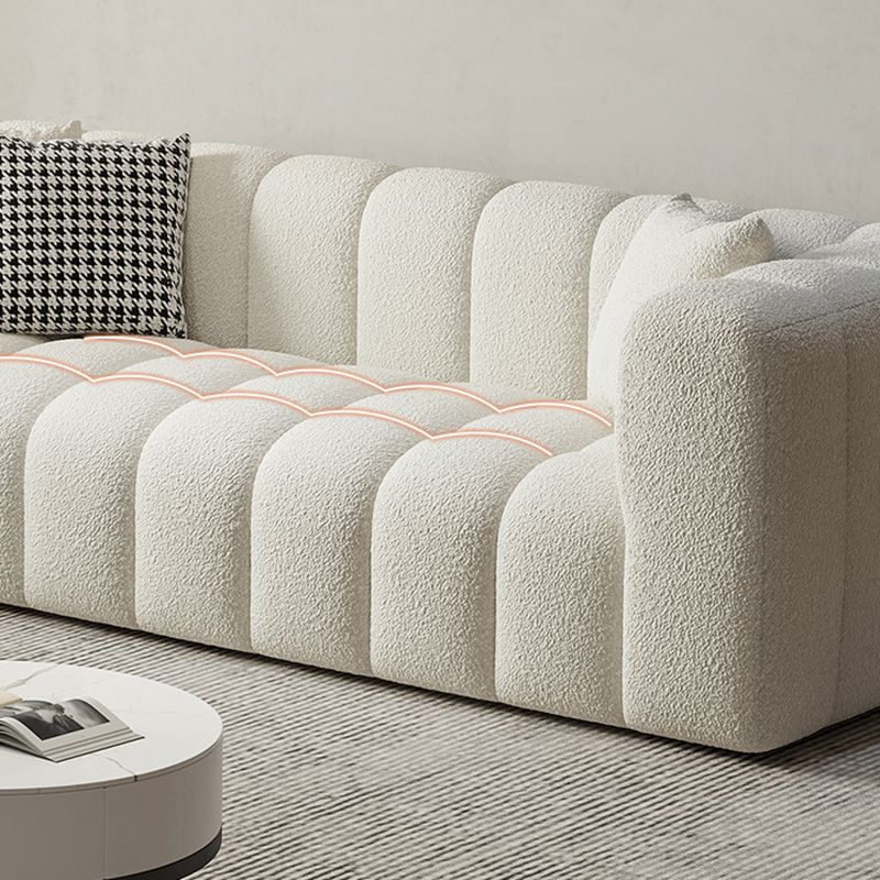 Square Arm Sofa Scratch Resistant Living Room Seating with Pillows
