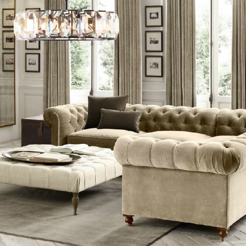 Modern Style Drum Shaped Chandelier Clear Crystal Chandelier for Bedroom
