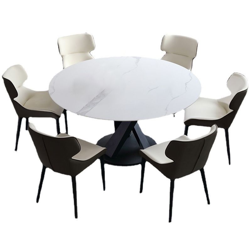 Modern White Marble Counter Table Round Dining Table for Kitchen