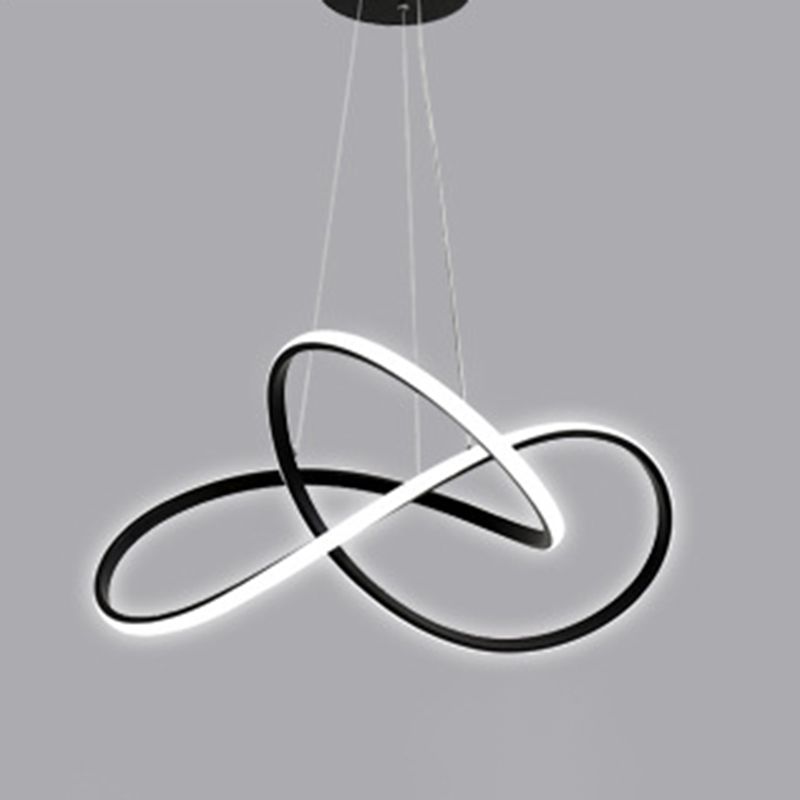 Acrílico espiral colgante lámpara de lámpara de estilo simple led lacera negra lámpara colgante