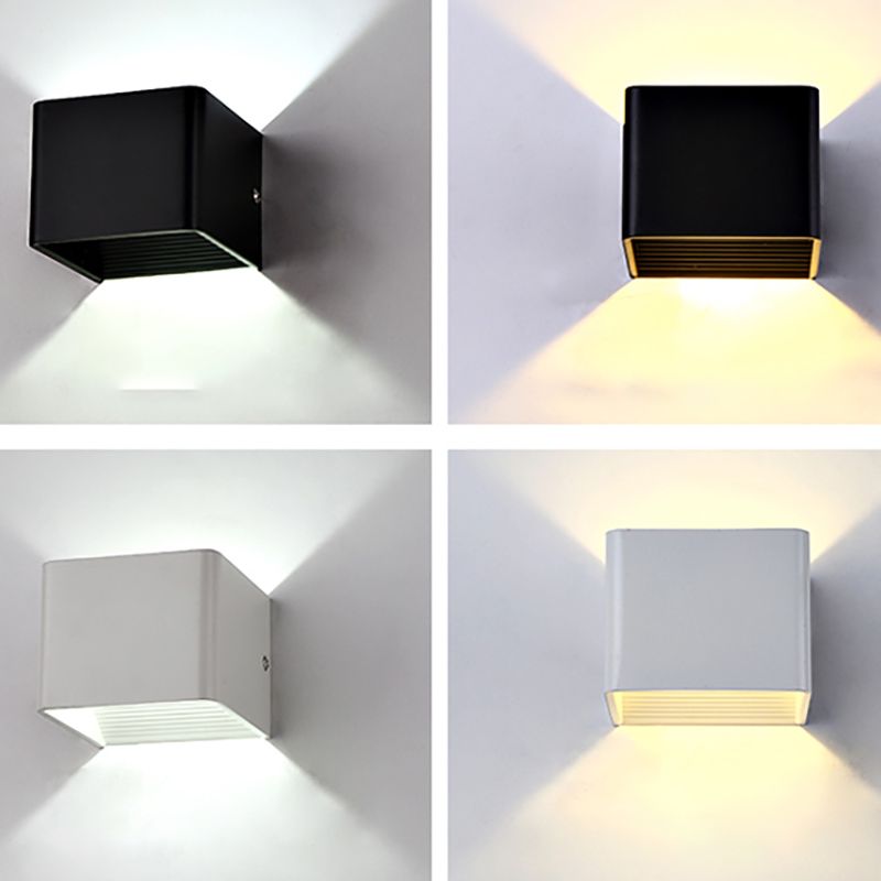 Rectangle Shape Metal Wall Light Modern Style 1 Light Wall Mounted Light Fixture