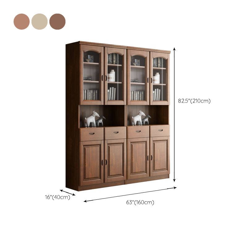 Grooves Handle Storage Cabinet Solid Wood Cabinet with Drawer