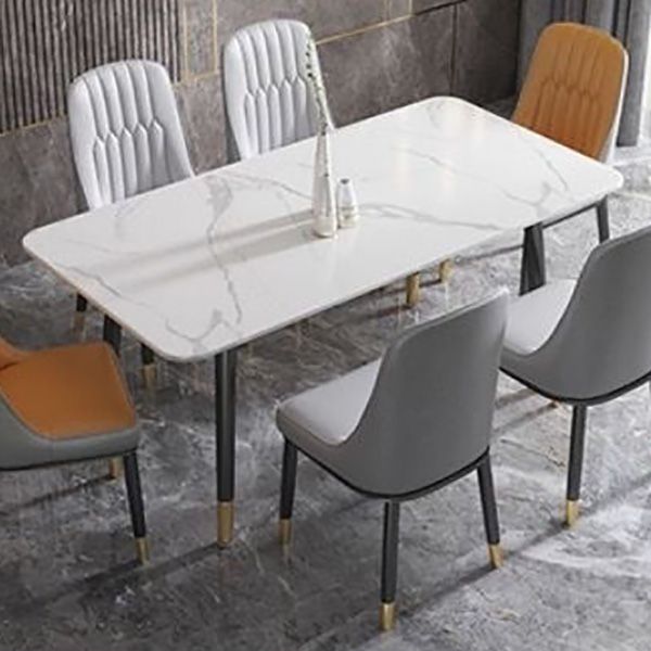 Simplicity Furniture Rectangle Stone Dining Room Table for Dining Room