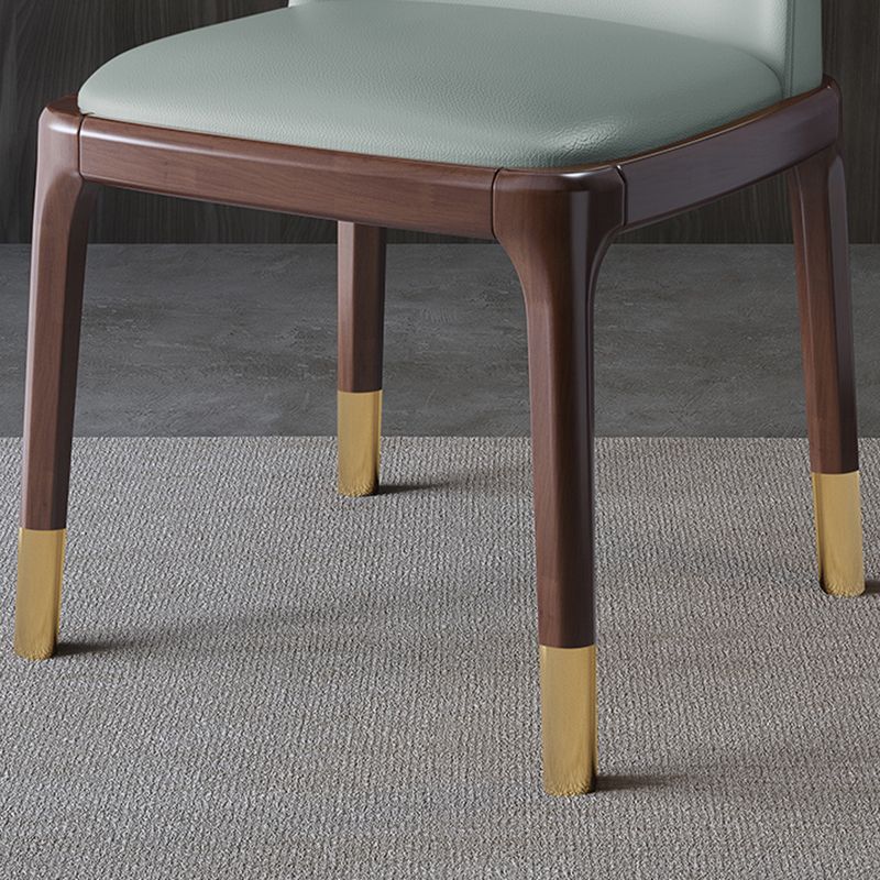 Juego de sillas escandinavas de madera de caucho, silla de comedor lateral con respaldo macizo (juego de 2)