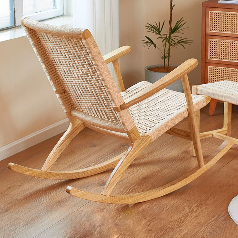 Modern Indoor Rocking Chair Natural Rattan Rocking Chair for Living Room