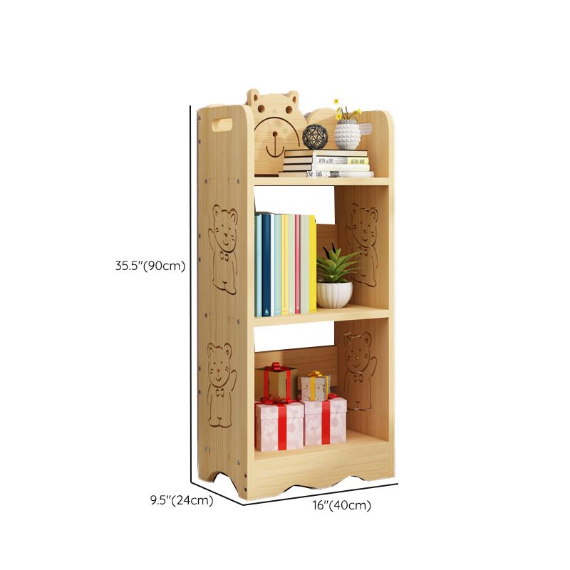 Modern Vertical Wooden Shelf Bookcase Shelves Included Natural Bookshelf for Home