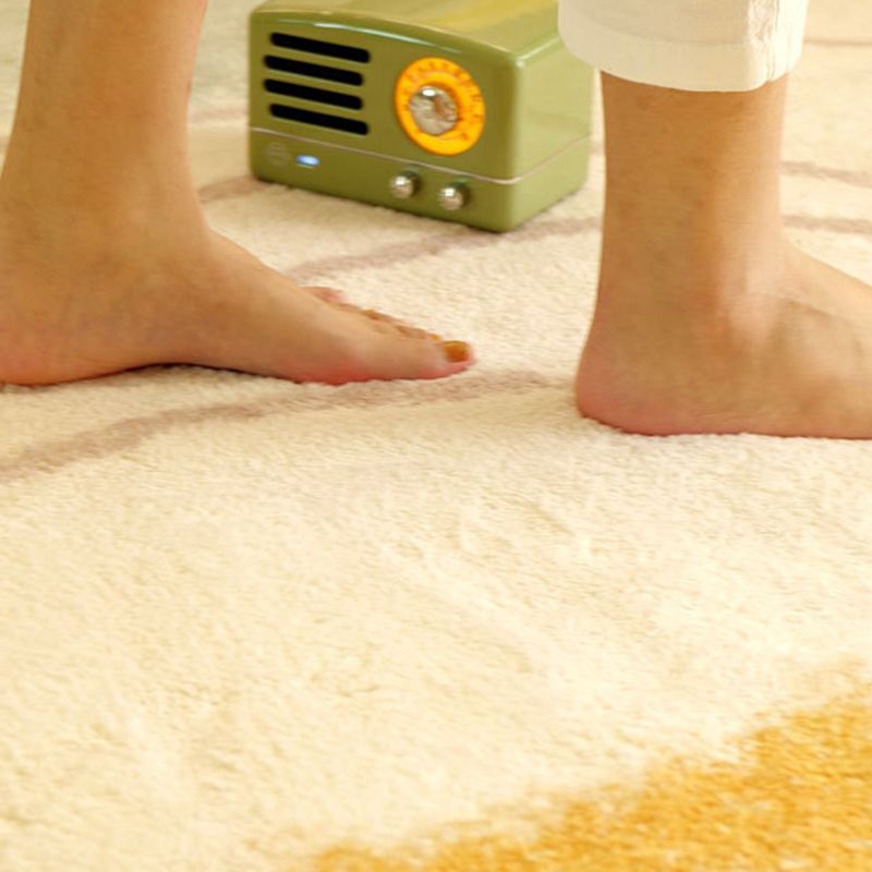 White Color Lump Carpet Polyester Casual Carpet Washable Carpet for Drawing Room