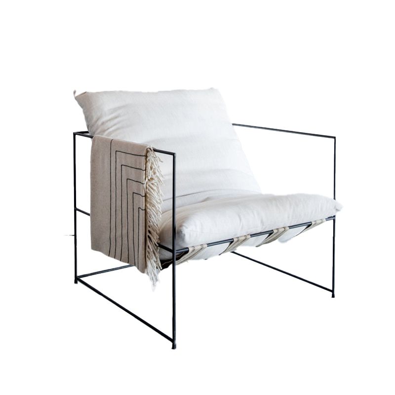 26.77" Wide Contemporary Style Single Sofa Chair Metal Round Arm Chair