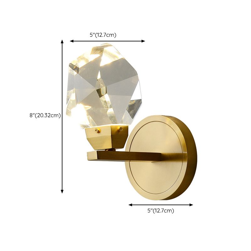 Golden Metallic Lighting Post Modern Crystal Wall Light for Living Room
