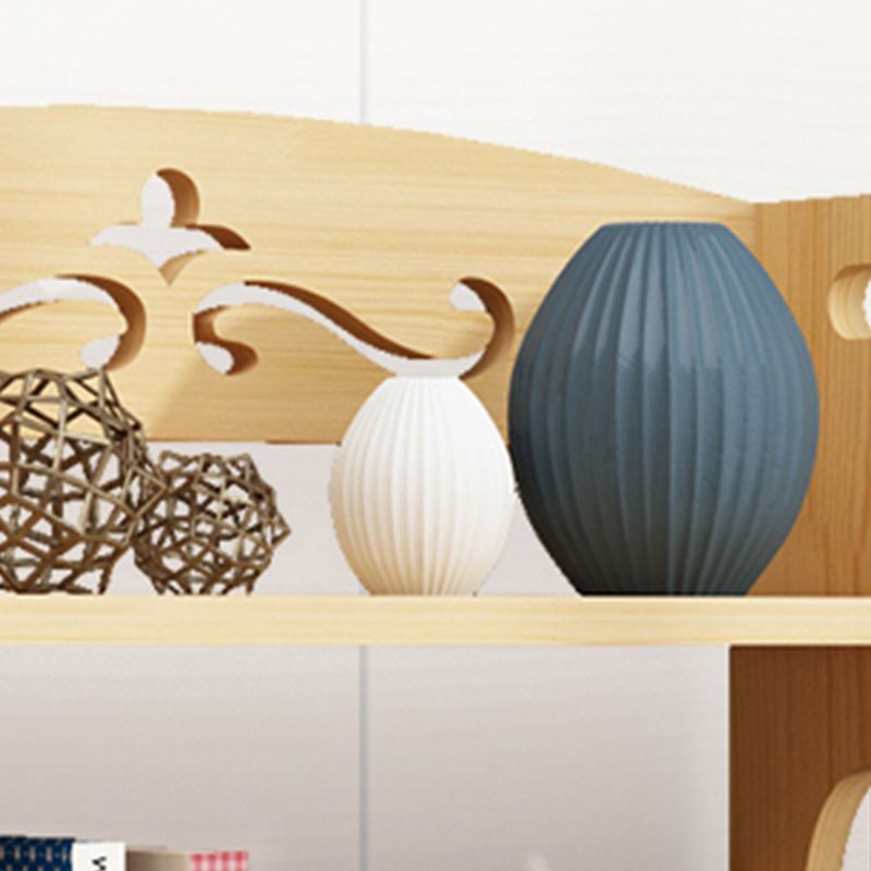 Modern Vertical Wooden Shelf Bookcase Shelves Included Natural Bookshelf for Home