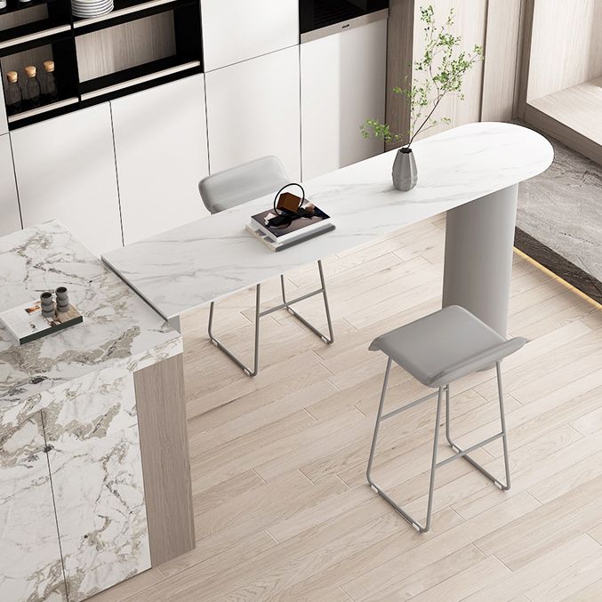 Contemporary Style Rectangle Bar Counter Table Dining Sintered Stone Table for Kitchen