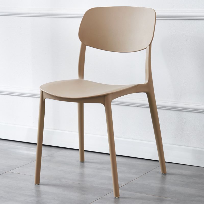 Plastic Side Chair Contemporary Multicolor Open Back Side Chair for Dining Room