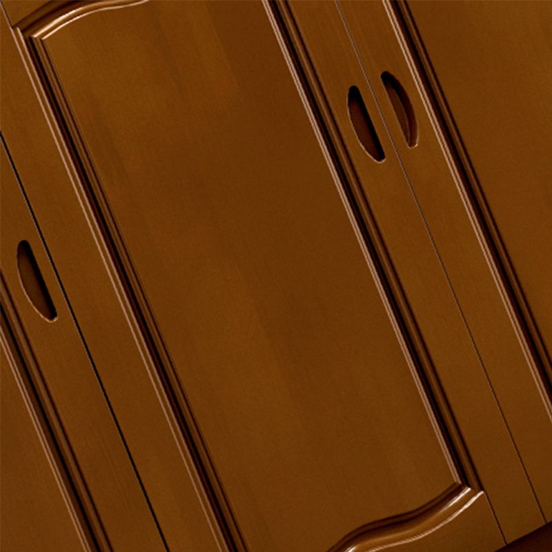 Modern Wood Accent Cabinet Grooves Rectangle Cabinet with Drawer