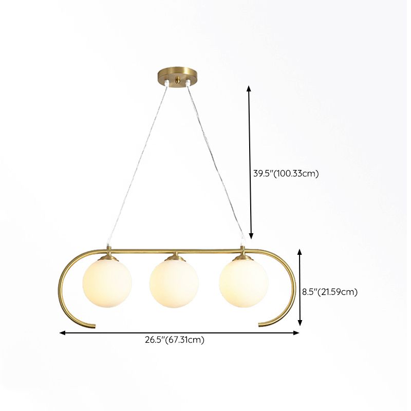 Modern Kitchen Pendant Lamps Globe Glass Island Light for Dining Table