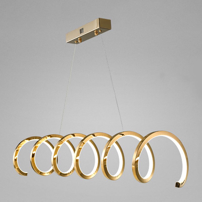 Gold Metal LED Island Light Fixture Modern Ceiling Pendant Light for Living Room