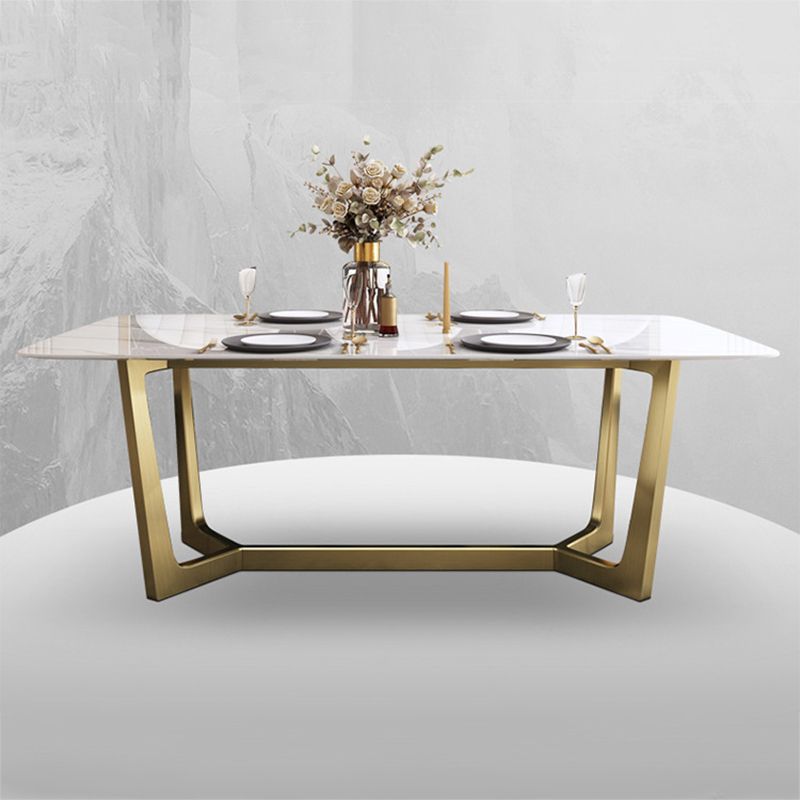 Glam Sintered Stone Dining Set Rectangle 1/4/5/6/7 Pieces Dining Set for Dining Areas