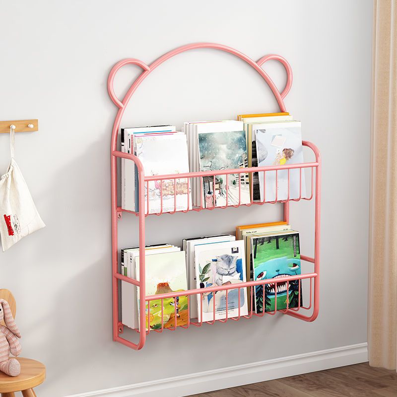 Metal Floating Scandinavian Bookcase Closed Back Bookshelf with Shelves