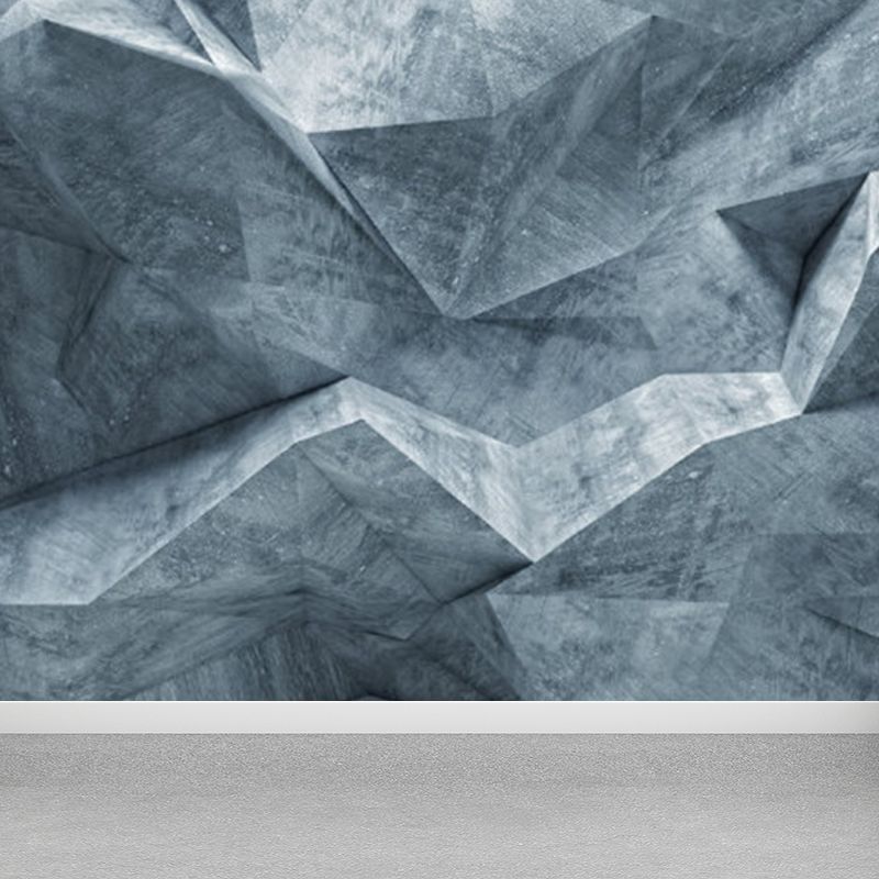 Blue Contemporary Style Mural Wallpaper Giant Graphic Wall Covering for Guest Room